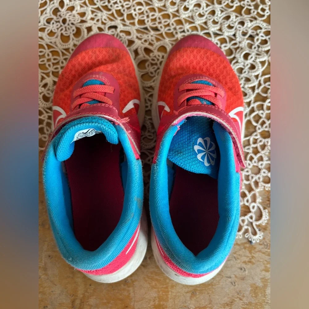 Nike Kids' Pink and Blue Velcro Athletic Sneakers - Picture 7 of 8